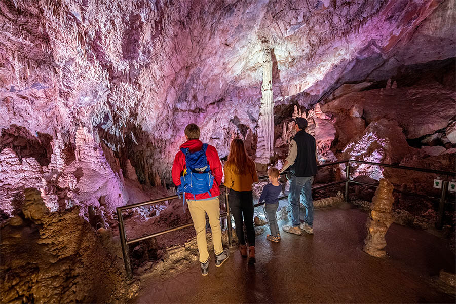 People on a tour in Lewis and Clark Caverns