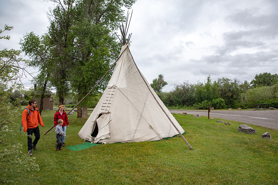 Tipi campsite at Missouri Headwaters State Park