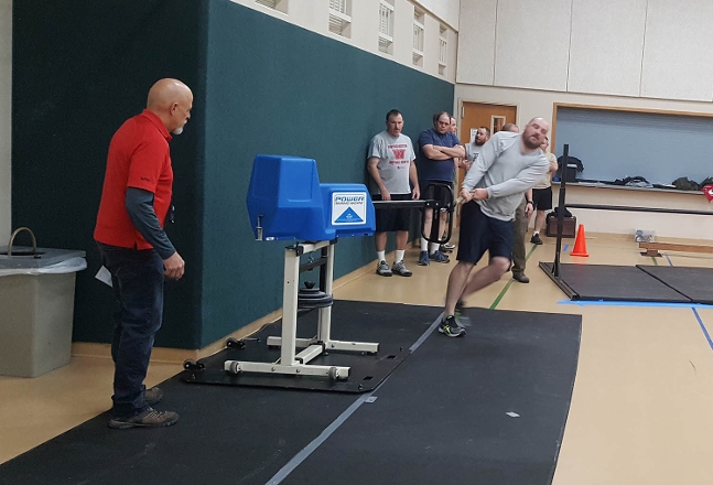 Warden applicants taking physical test