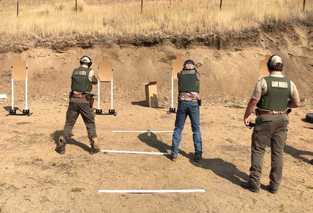 FWP Wardens in training shooting targets