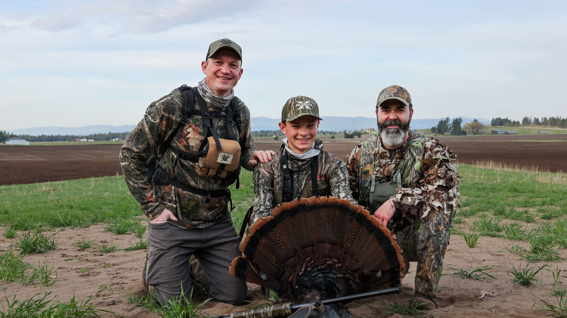Photo of family with success turkey harvest from youth hunt