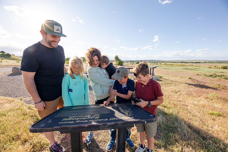 Family at Greycliff Prairie Dog Town