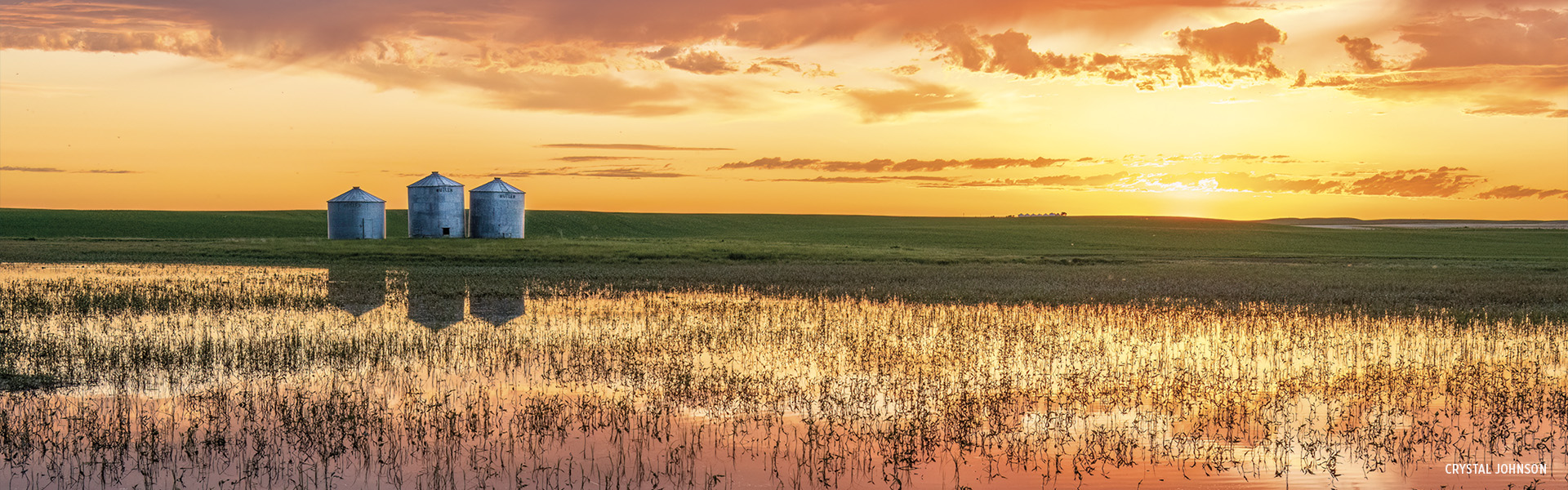 Farmland sunset by Crystal Johnson
