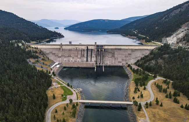 Drone photo by Libby Dam by Travis Heitman
