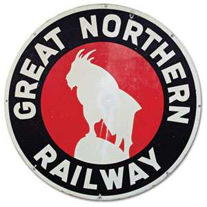 Great Northern Railway logo showing a mountain goat outline.