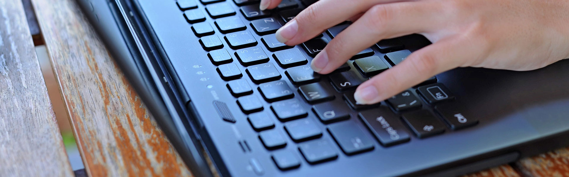 Woman working on laptop