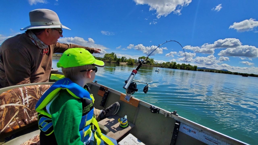 Father and son fishing