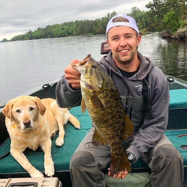 Jared Krebs with smallmouth bass