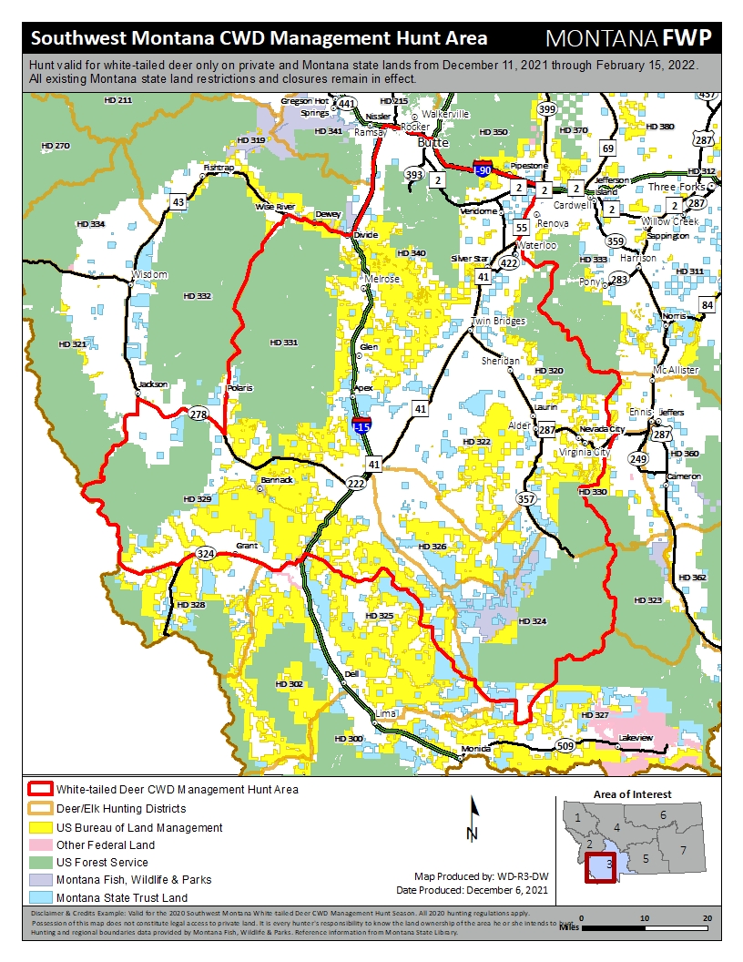 CWD management hunt area