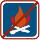 "No campfires allowed" icon.