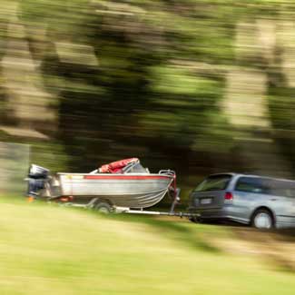 Boat on a trailer