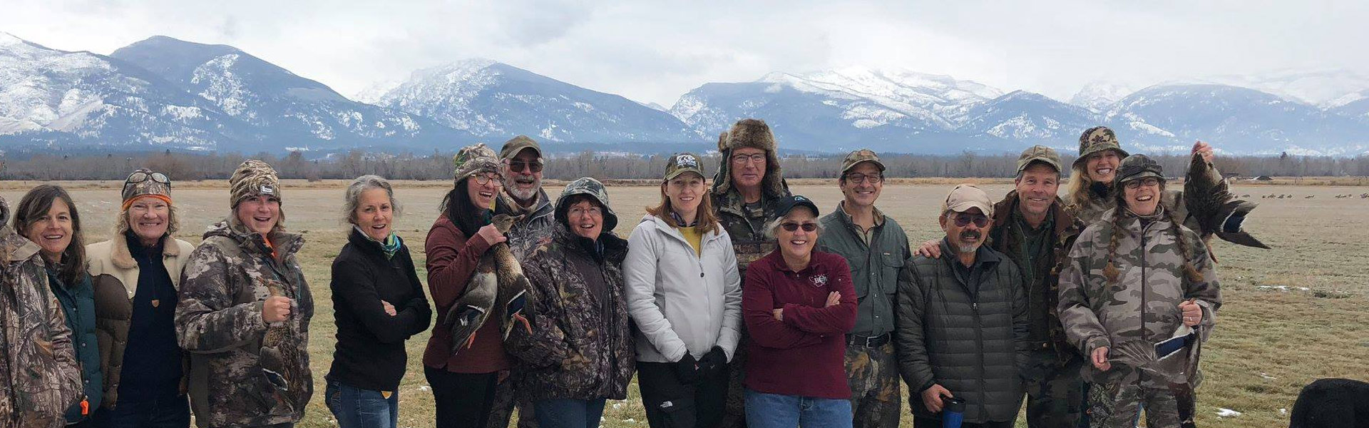 Group of BOW participants in a waterfowl hunting class