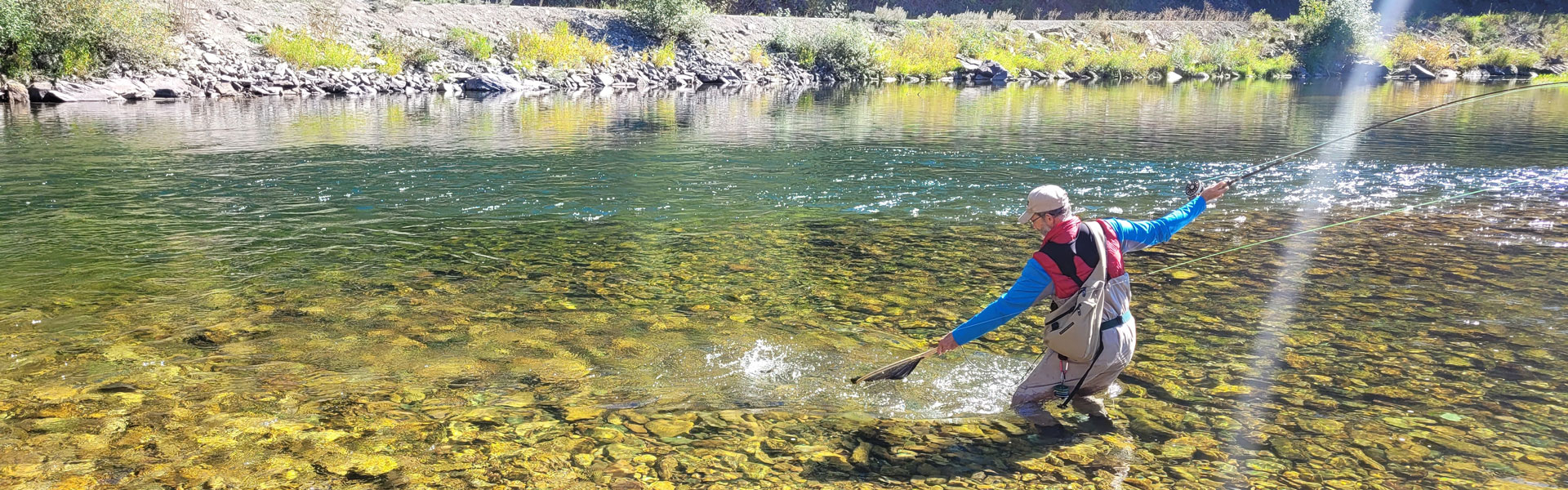 Flyfishing angler