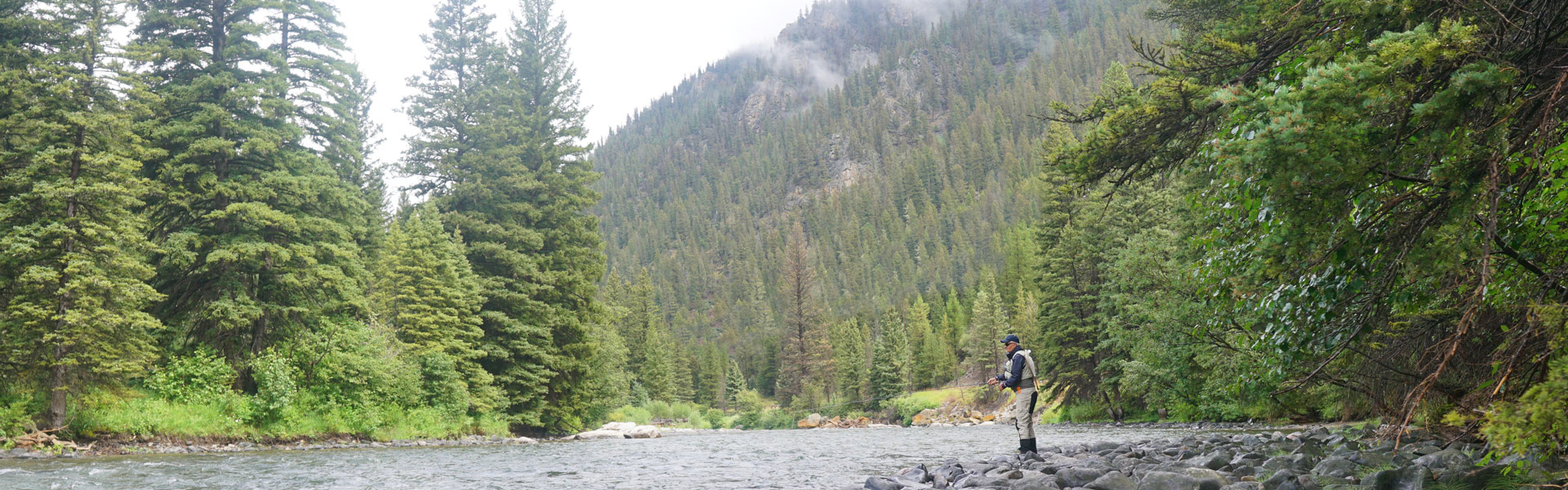 Fly fishing angler