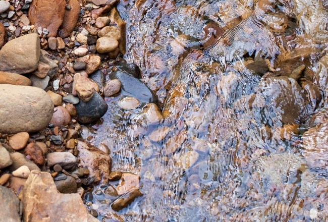 River rocks and water