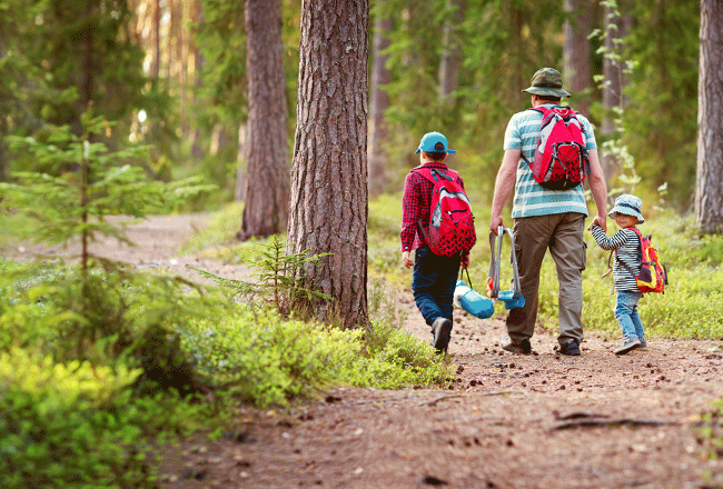 Family hiking