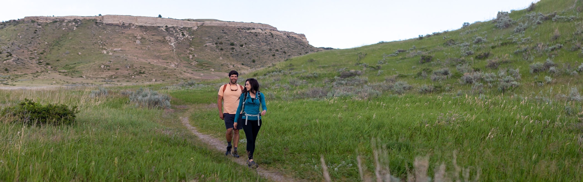 Two people hiking