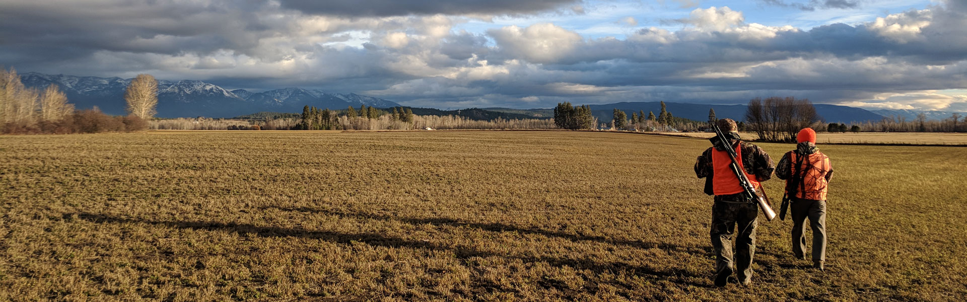 Two hunters in field