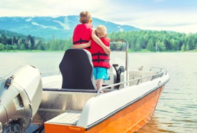 Boaters on lake